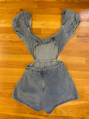 Boutique Jean Romper Blue thumbnail 2