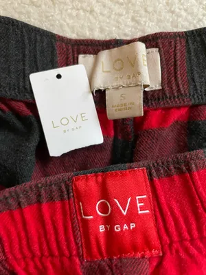 GAP Red and Black Plaid Pajama Shorts thumbnail 2