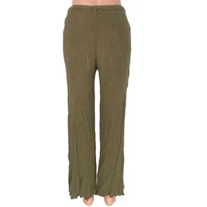 Abercrombie & Fitch Tan Wide Leg Elastic Waist Drawstring Casual Ankle Pants S thumbnail 3
