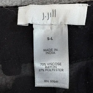 J. Jill Women's S-L Black Burnout Velvet Floral Paisley Kimono Wrap Cardigan thumbnail 3