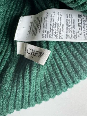 J. Crew Winter Cold Weather Green Ribbed Knit Beanie thumbnail 4
