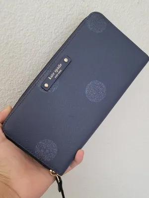 kate spade navy polka dot zip-around wallet thumbnail 1
