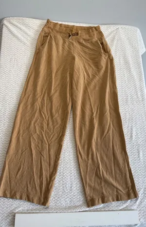 Athleta Balance Pant Wide Leg Camel Brown Drawstring Lounge Pants MT Tall thumbnail 1
