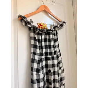 Reformation Hattie Off Shoulder Linen Midi Dress US 0 Gingham Europe Vacation‎ thumbnail 8