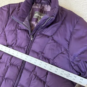 Women's Eddie Bauer Size Medium Purple 650 Down Puffer Winter Jacket Coat thumbnail 4