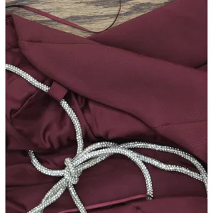NWT GUESS Kandy Crystal Halter Strap Open Back Mini Dress D5RK41K3PP0 Red 0 thumbnail 9