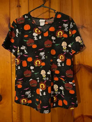 Peanuts Scrub Top Black thumbnail 1