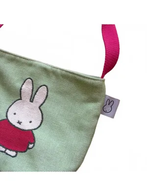 Miffy Shopper Tote Bag Dutchtapestries Mercis BV Jacquard-Woven Art Green 11"x8" thumbnail 3