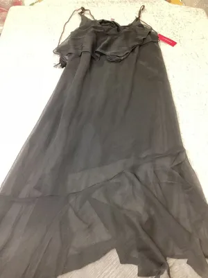 Xhilaration Womens Black Ruffle High Low Maxi Dress Tassel Straps Size M NEW. thumbnail 1