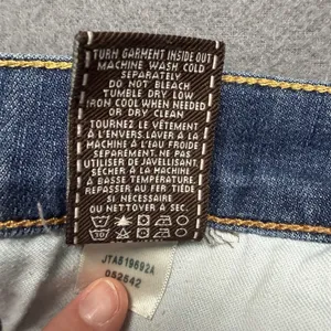 7 For All Mankind Standard Jeans Womens 31 Blue Straight Denim Stretch Raw Hem thumbnail 6