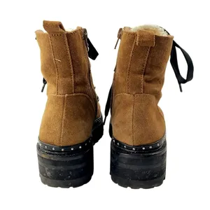 Steve Madden Rainier Women's Brown Suede Leather Lace Up Studded Hiker Boots 8M thumbnail 3