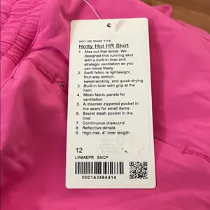 NWT Lululemon Hotty Hot HR Sonic Pink Skirt Size 12 Shorts Underneath thumbnail 11