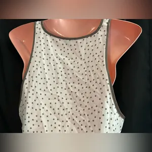 aerie Women’s White & Brown High Low Star Tank Top Sleeveless Blouse SZ MD NWT thumbnail 8