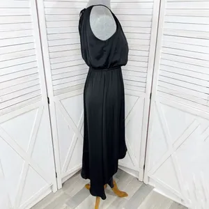 Apt. 9 High Low Halter Tie Neck Midi Maxi Dress Black Small Sleeveless Tencel‎ thumbnail 3