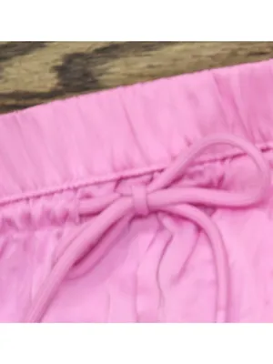 NWT Joylab Elastic Waist Satin Tear Away Track Drawstring Pants Neon Pink 2XL thumbnail 6