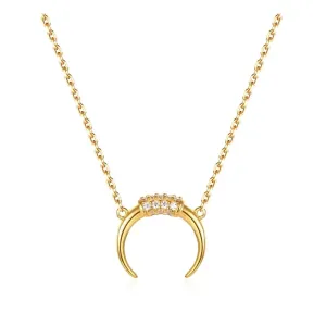 NEW Women's Gold-Plated Crescent Moon Horn Necklace‎ Size 16 + 2” thumbnail 6