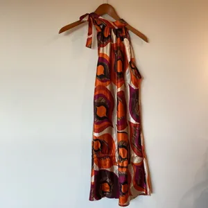 Veronica M Printed Halter tie at neck Slip On Dress Small Boho Classic Party thumbnail 4