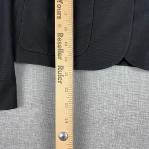 Theory Blazer Womens 2 Black Cotton Stretch Two Button Short Lined Jacket thumbnail 3