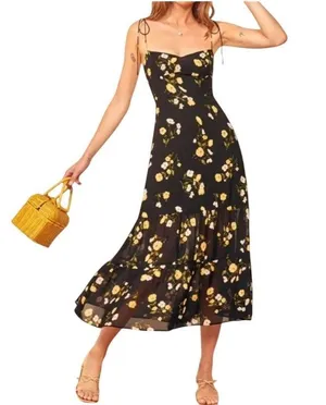 Reformation Emmie Midi Dress in Piazza Floral Summer Size 0 thumbnail 1