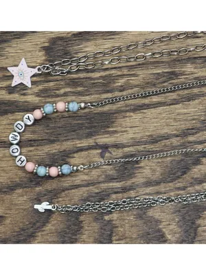NWT Avenue Cactus Star Necklaces Silver Gray Multi 17" + 3" 18" + 4" 16" + 3" thumbnail 6