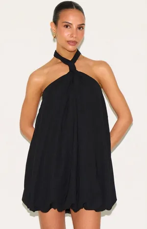 Pretty Little Thing Halter Neck Black Dress thumbnail 1