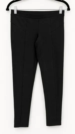 Theory‎ Pants Women S Black Quinina Rave Seamed Ponte Knit Slim Minimalist thumbnail 1