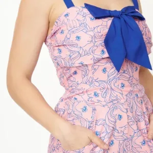 Unique Vintage x My Little Pony Collab Pink and Blue Pony Print Rae Romper thumbnail 1