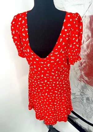 H&M sundress red and white‎ size medium thumbnail 1