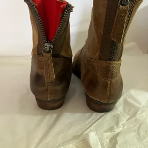 Dolce Vita Suede Leather Ankle Boot Women Sz 7 Brown Zip In Back‎ Western Style thumbnail 3