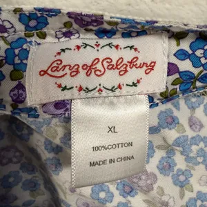 Lanz of‎ Salzburg XL Blue Floral 100% Cotton Nightgown Dress Prairie Cottagecore thumbnail 7