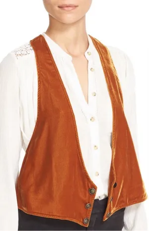 Free People Velvet Vibes Honey Vest thumbnail 1