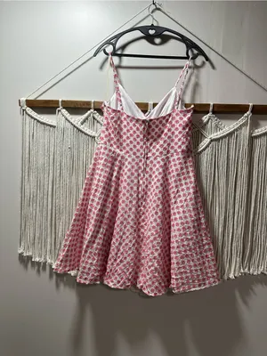 Trixxi Pink & White Floral Spaghetti-Strap Fit-and-Flare Mini Dress thumbnail 3