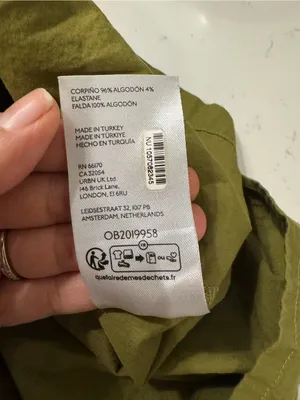 Maeve Anthropologie Ribbed Drop Waist Midi Dress Olive Green Cream Large thumbnail 10
