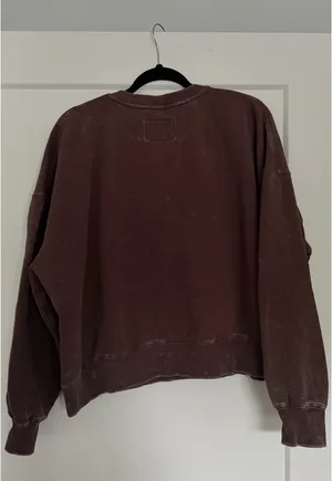 Washed Brown Relaxed Boxy Crewneck thumbnail 7