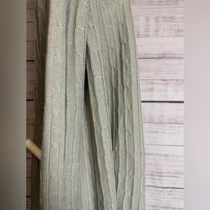 Cable Knit Scarf in Pale Green from Pur by Pur Cashmere Gray thumbnail 2