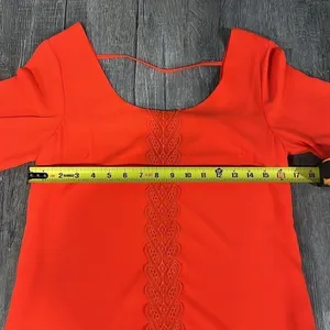 ASTR bright coral lace lined drop back dress - xs thumbnail 9