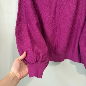 Free People Found My Friend Pullover Sweater in Wild Aster Pink Magenta Size XL thumbnail 3