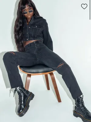 NWT  Black High-Waisted Jeans thumbnail 2
