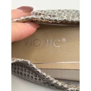 Vionic Alexa Ballet Flats Women 6.5 Gray Leather Lizard Print Orthotic Comfort thumbnail 8