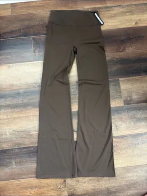 Nike Skims Matte Women's High Waisted Slim Flared Leggings DARKSEPIA NWT L(G23 thumbnail 3