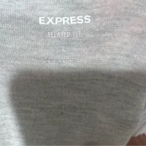 Express women's v neck short sleeved oversized gray t shirt size large thumbnail 4