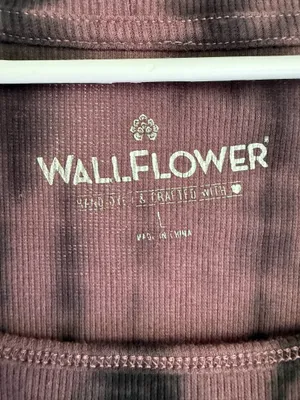 Wall Flower purple and black tie-dye ribbed cami and button-front cardigan matching set thumbnail 4