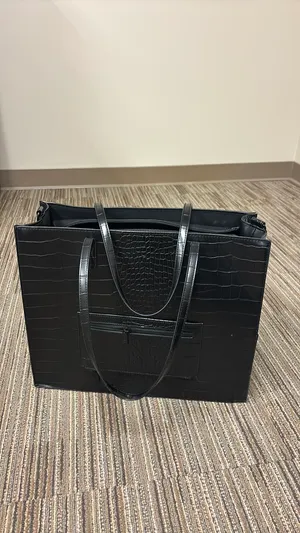 BEIS Work Tote in Black Croc thumbnail 5