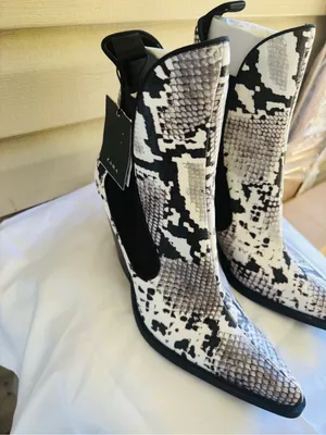 Zara trafaluc snake print western cowboy boots thumbnail 5