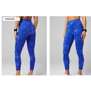 Fabletics NWT Define PowerHold High-Waisted 7/8 Legging Admiral Blue Solar Dye M thumbnail 2