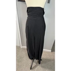 No Boundaries Glam Party Sexy Strapless Jumpsuit Wide Leg Slit L 12-14 Metallic thumbnail 2