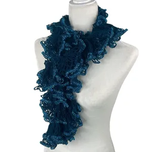 Source Unknown Scarf crochet sparkling blue thumbnail 2