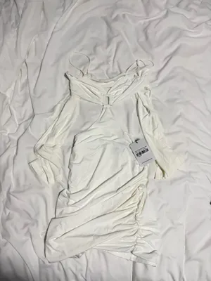 Princess Polly Off-The-Shoulder White Dress thumbnail 3