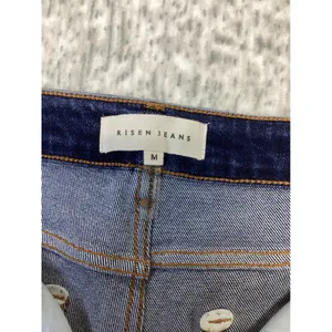 Risen Jeans Womens High Rise Frayed Hem Tummy Control Denim Shorts Dark Wash M thumbnail 5