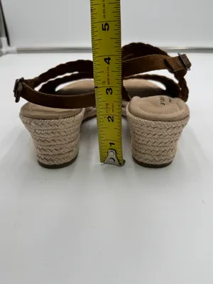 St. John’s Bay Women’s Size 6.5 Brown Woven Espadrille Wedge Sandals thumbnail 9